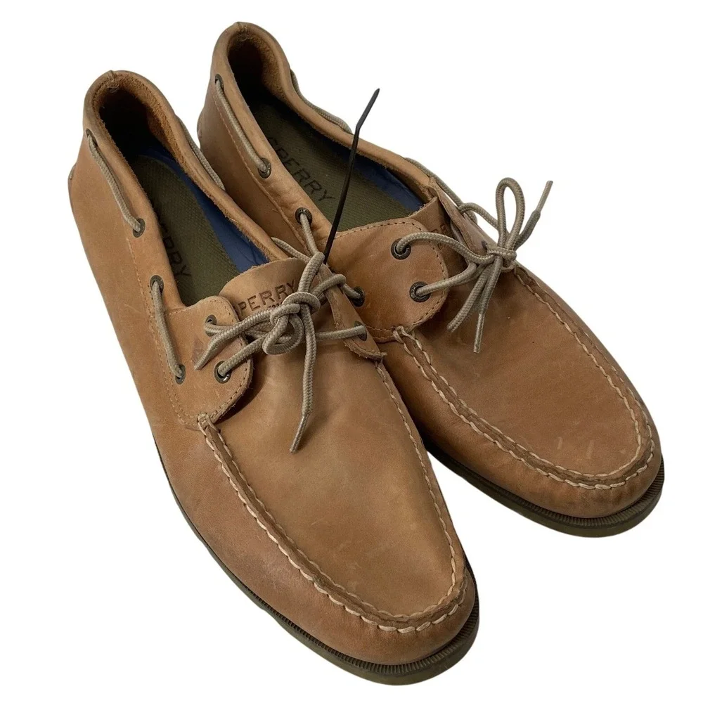 Sperry Boat Shoes Top-Sider 10.5 Tan Good